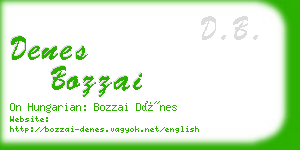 denes bozzai business card